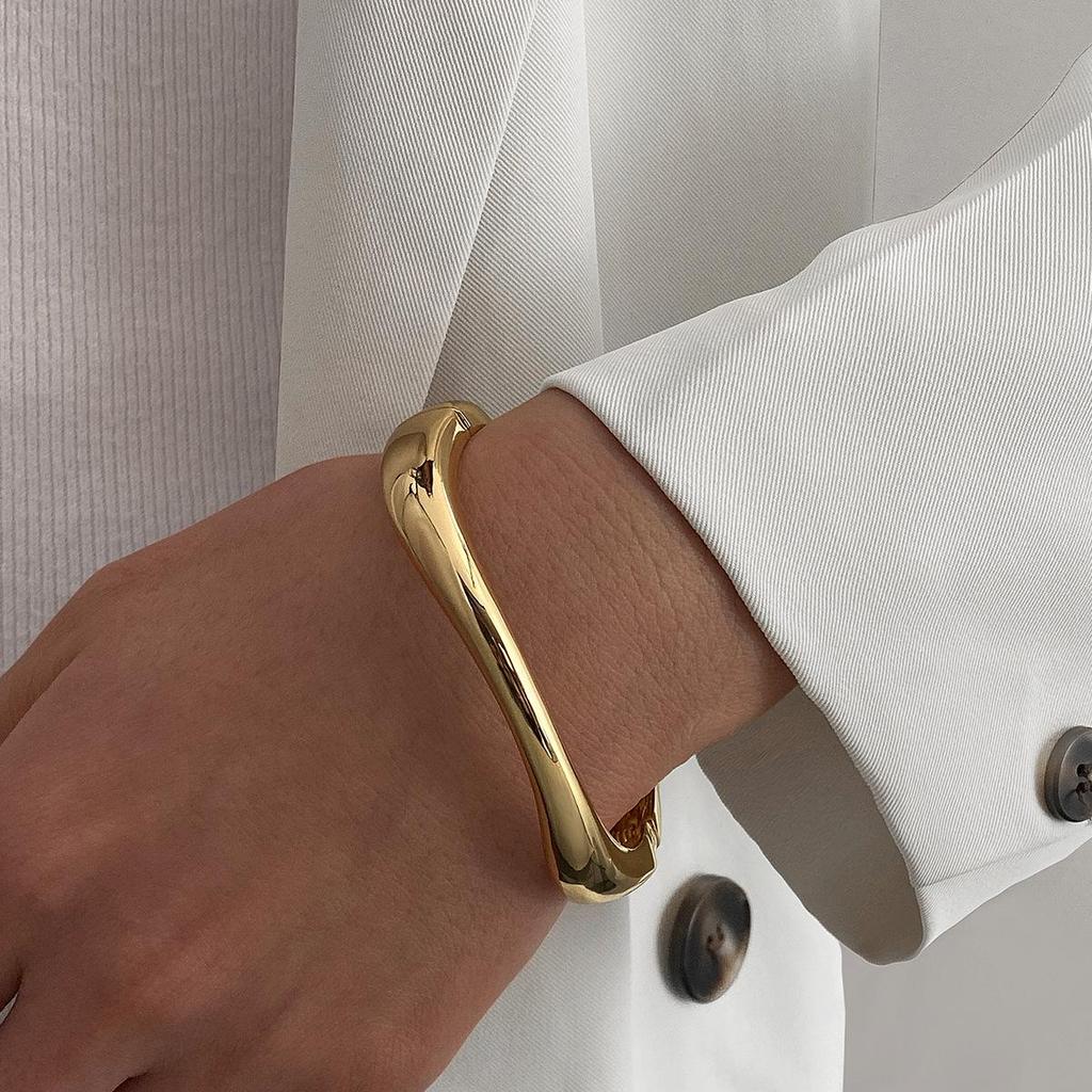 Cross-Border Bold Geometric Metal Glossy Bracelet