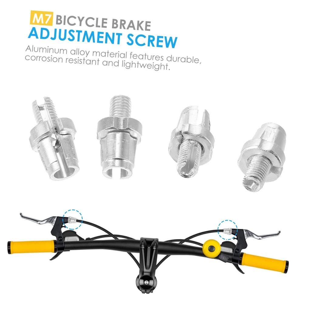 Brake Lever Adjuster Screw 4 Pack for Bike Cycle Brake Handle M7 Alloy Screws