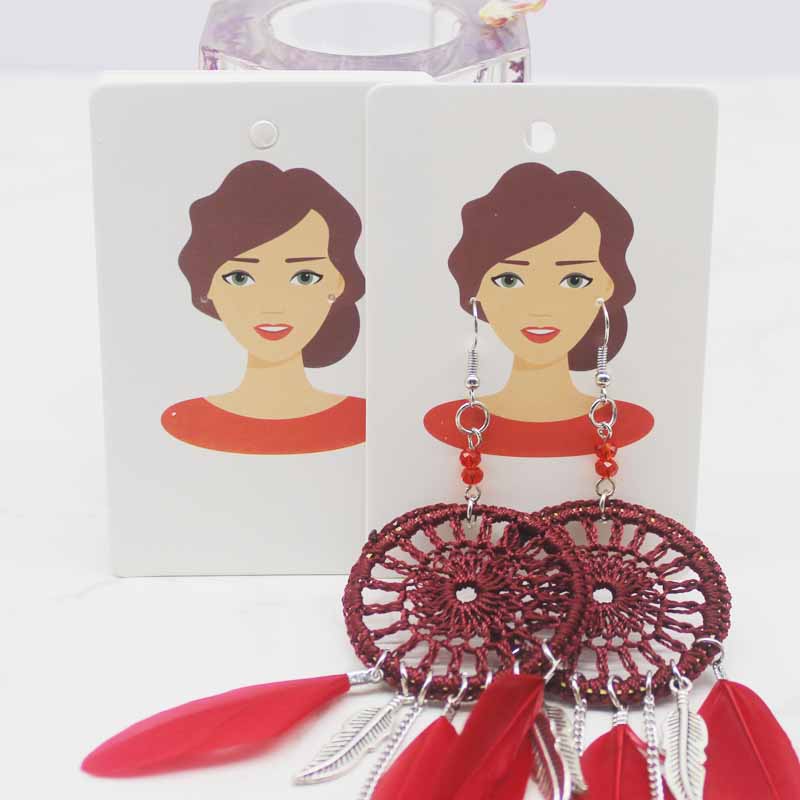 6*9cm 50pc Beauty Head Jewelry Package Card Paper Necklace Earring Display Tag Card Longer Earring Holder Card  Jewelry Package