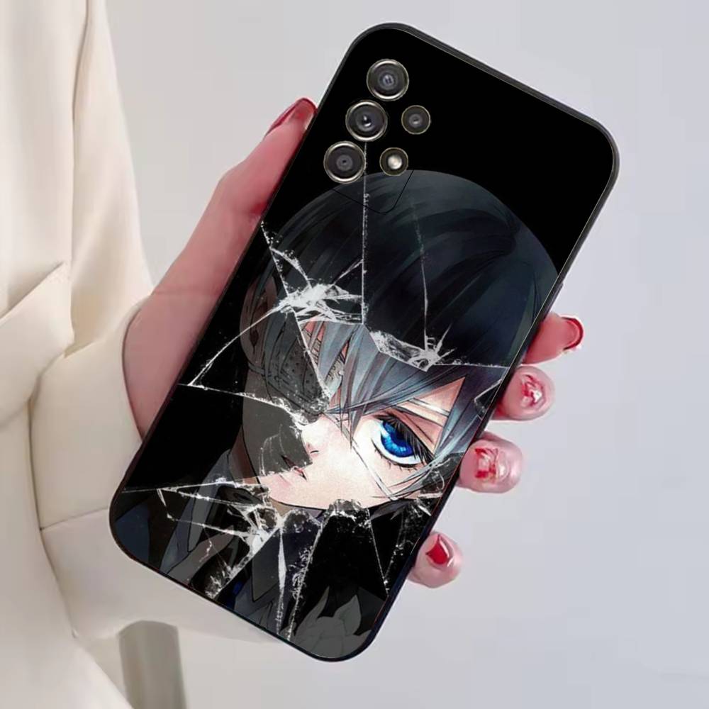 Anime Black B-Butler Phone Case For Samsung S25,S24,S21,S22,S23,S30,Ultra,S20,Plus,Fe,Lite,Note,10,Black Cover