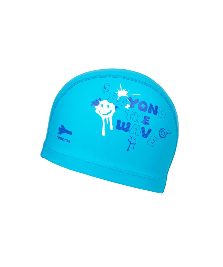 Lenomasuyeongbog Supplies Kids' Smile Painting Pu Swim Cap Aqua Blue Ro-Rc2E752-Ab