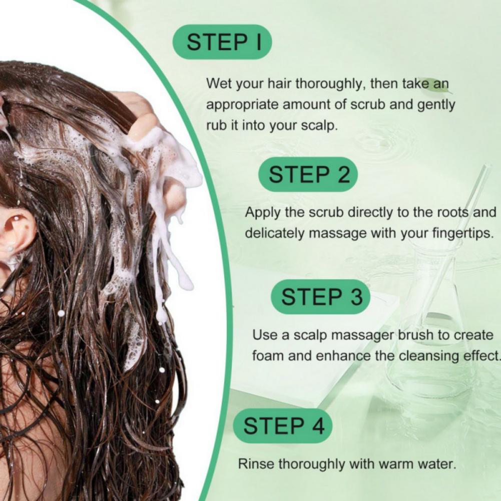 Rosmarin-Minze-Kopfhautpeeling-Shampoo mit Massagebürste
