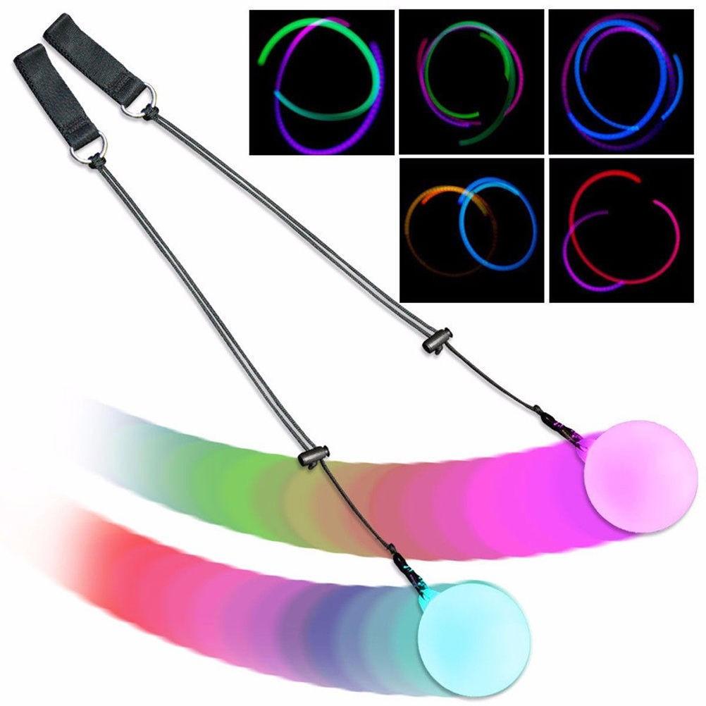 LED Glowing Water Drop Juggling Balls Colorful Light Up Circus Props for Party Performance