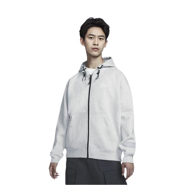 Nike Solid Color Zip-Up Hooded Jacket Men Outerwear White DM4249-050
