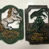 XYQ Lord of The Rings The Prancing Pony and The Green Dragon Pub Signs Set, Handmade Bar Style Sign, Pub Home Office Decorative Sign, 11 X 7 Inch