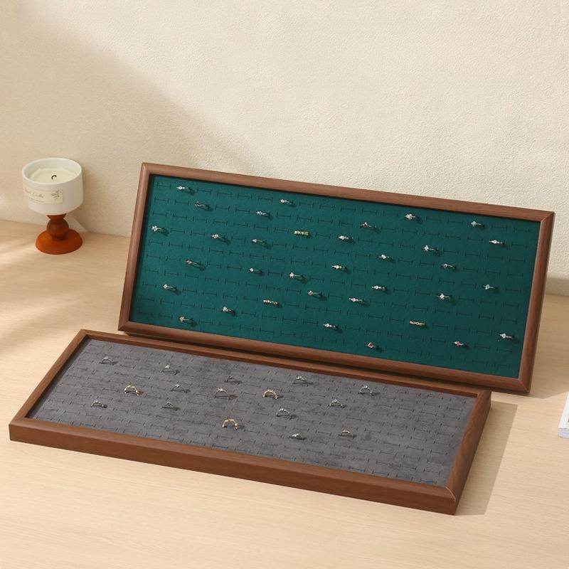 Wooden Jewelry Displays Tray Rings Jewellery Showcase Pallet Large Capacity Ring Organizer Tray Household Trinket Storage Salver