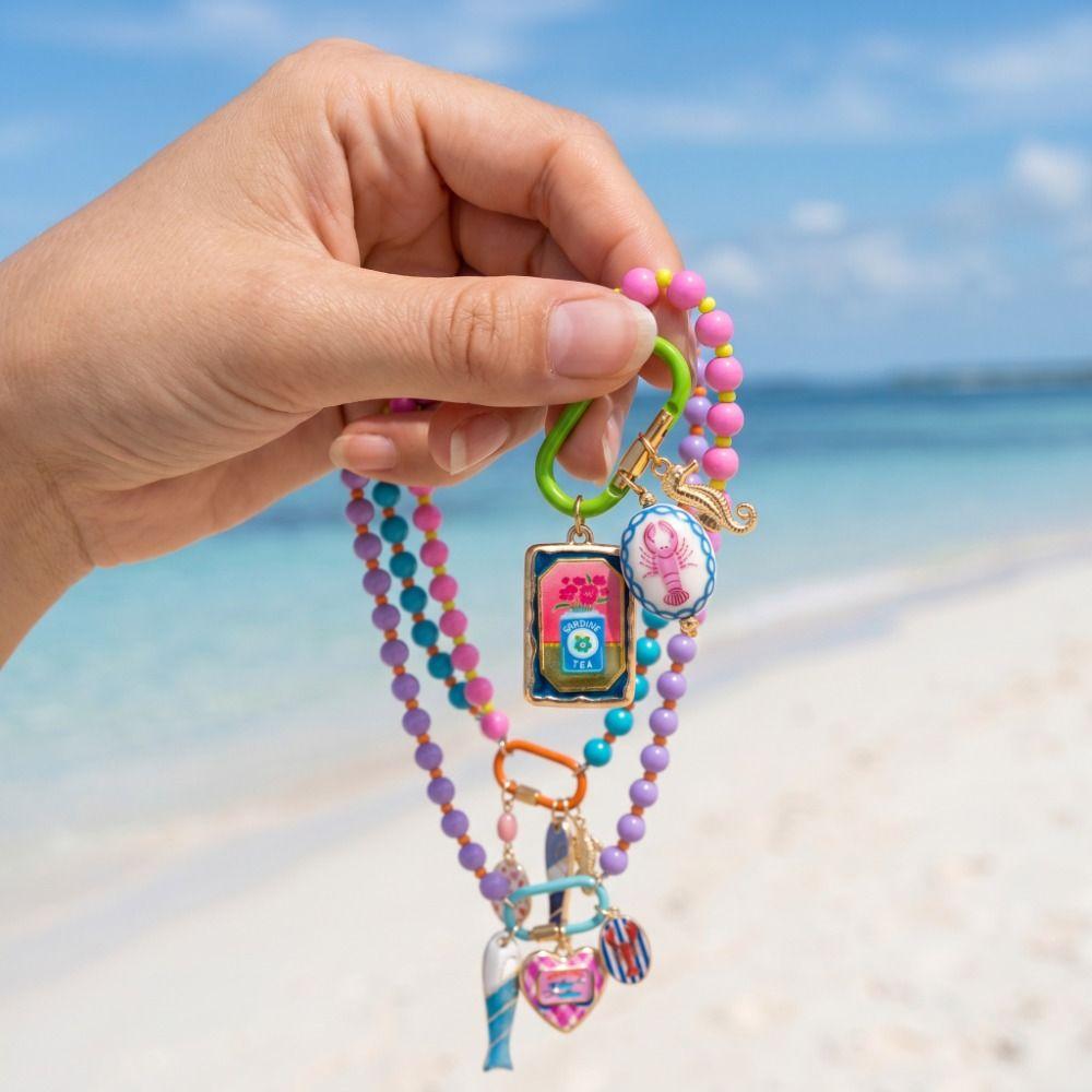 Ornaments Bohemian Resin Beaded Necklace Sea Series Beach Beaded Necklace  Holiday