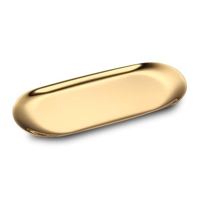 ZISIZ Plateau Ovale Style Coréen en Acier Inoxydable, Doré (Lot de 2)