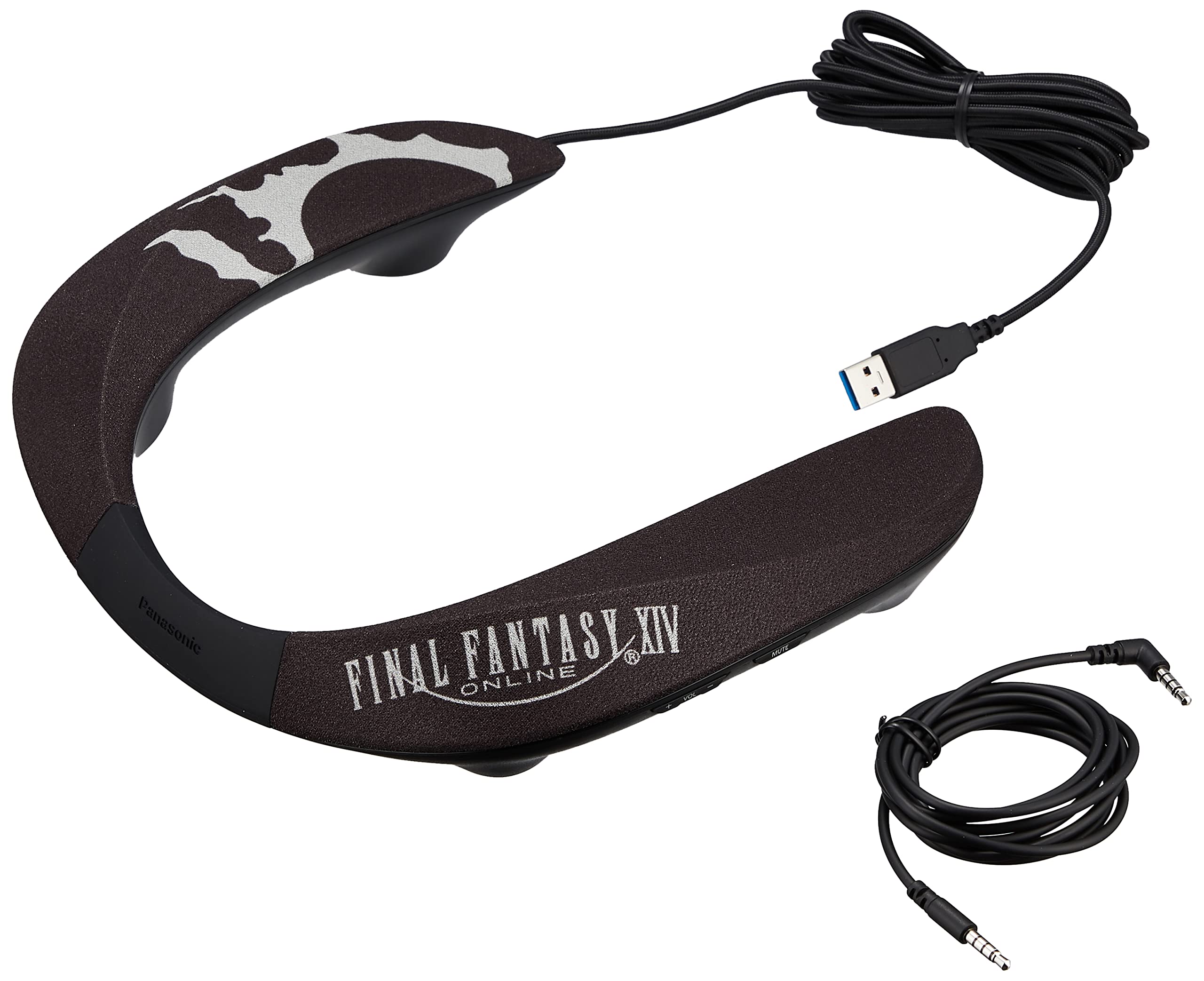

Проводная игровая колонка Panasonic Neck, модель серого цвета, оснащенная звуковыми режимами Fantasy XIV SC-GN01-FF, игровая версия «Final Edition» серый