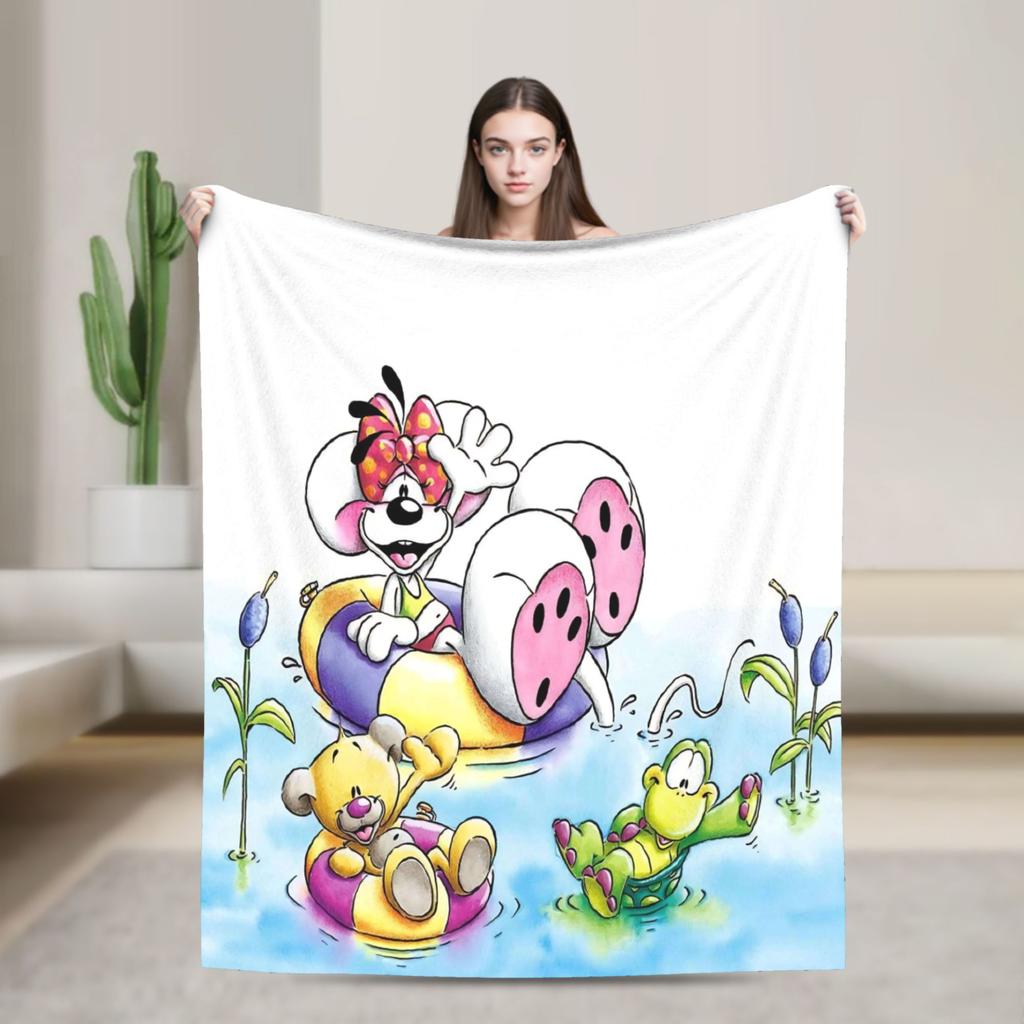 Cartoon D-Diddl Soft Blanket  Students Plush Throw Blanket Funny Couch Bed Flannel Bedspread Sofa Bed Cover