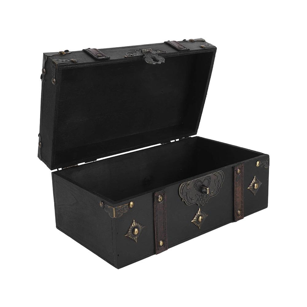 3pcs With Lock Wooden Storage Box Retro Decorative Storage Box Jewelry Trinket Box  For Jewelry
