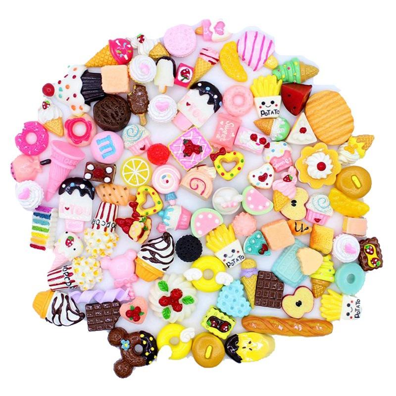 10Pcs Cute Mini Candy Donut Bread Dollhouse Miniature Cake  Home Craft Decor