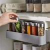 ABBP-Wall Mounted Adjustable Spice Rack Non-Perforated Seasoning Boxes Barbecue Material Combination Set Storage Case