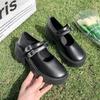 Mary Jane Shoes Women's Autumn and Winter 2025 New Round Head Platform Heel One-word Strap Single Shoes Fashion Versatile High Heels