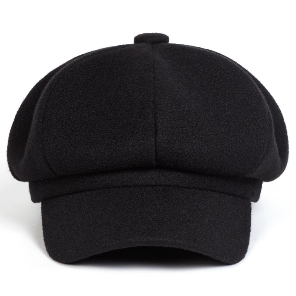Light Board Woolen Beret Women's Hat Women's Duck Tongue Octagonal Hat Simple Fashion Casual Autumn and Winter Tide Retro