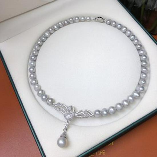Korean Freshwater Pearl Clavicle Necklace - Fashionable Full Pearl Pendant for Women Without Box