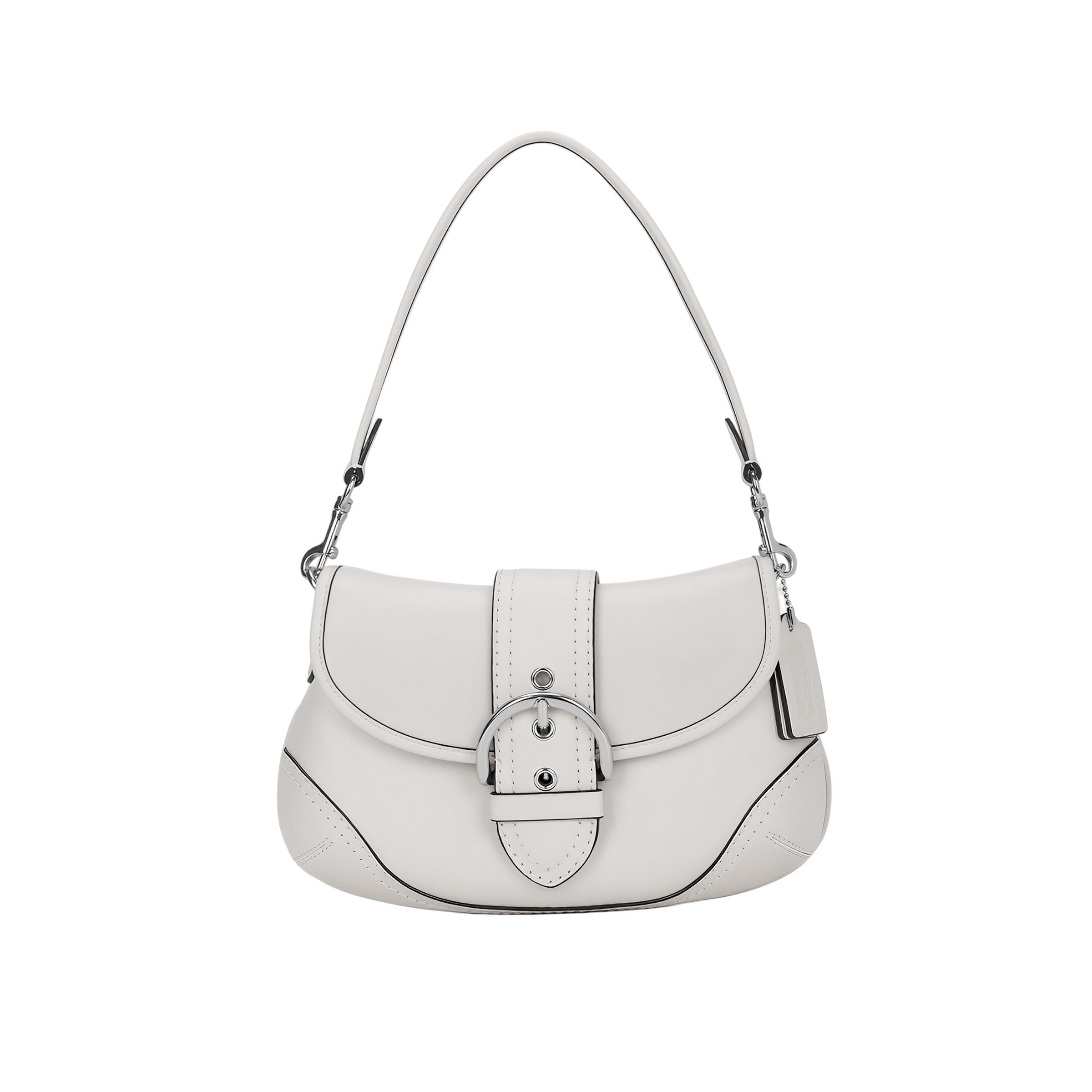 

Coach Soho 26 Logo Leather Hobo Shoulder Tote Bag Large Women bags Pink White CR699-LHCHK Basic Set (Bag+Dust Bag)