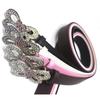Shinning Rhinestone Waist Belts with Heart&Butterfly Buckle for Rock Fan Adjust Belt for Teens Female Jeans Skirt