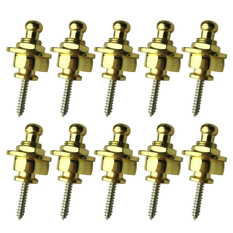 10Pcs Guitar Strap Locks Metal Button Security Straplock Guitar Accessorys