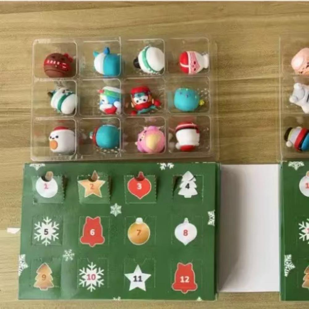 Animal Mallows Advent Calendar 2025,24 Day PVC Micromallows Toy Christmas Countdown Calendar, Animal Figures  Toy for Kids