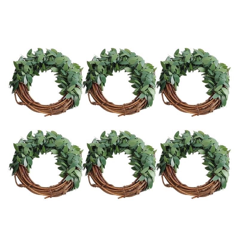 

Pack of 6 Leaf Napkin Holderes Artificial Wood Napkin Buckle Leaf Serviettes Rings Suitable for Napkin Decorations 1
