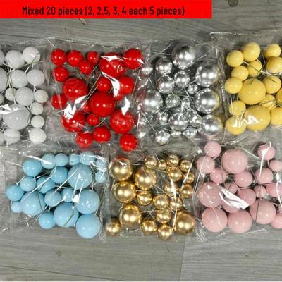 20-Piece Mixed Set: Gold, Silver, Foam, Iridescent, and Christmas Cake Decoration Balls