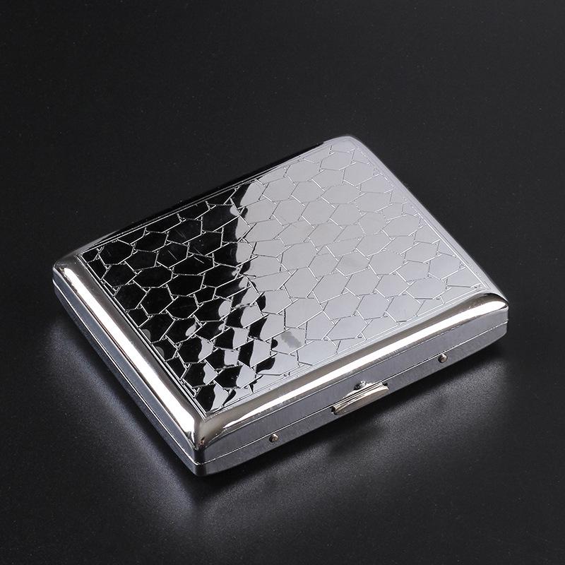 Personalized Men's 20-Capacity Engraved Metal Cigarette Case - Creative and Anti-Pressure Design