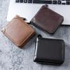 PU Leather Men Short Wallet with Zipper Men Coin Purses Elegant Men Card Holder  Men