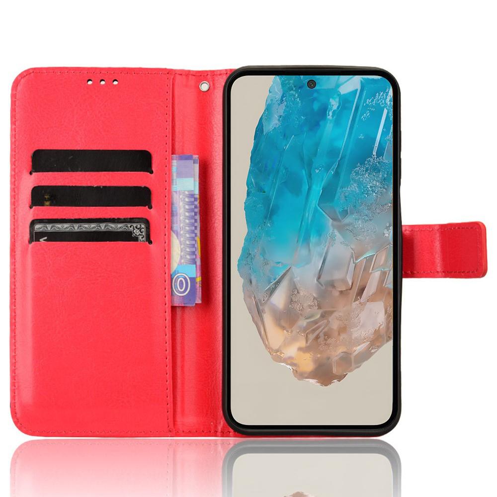 Flip Case for Samsung Galaxy M35, Crazy Horse Wallet, Red
