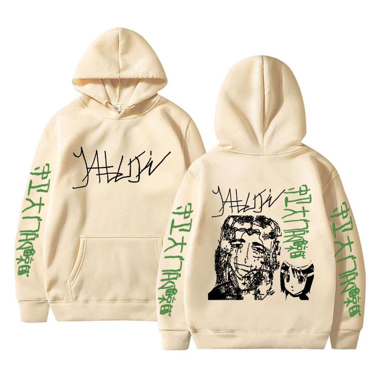 Limited Edition Yabujin Print Hoodie Herren Damen Lässige Übergroße Kapuzenpullover Herren Vintage Streetwear Unisex Fleece Baumwoll-Sweatshirt