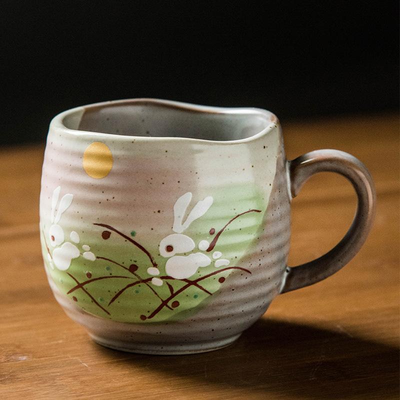 Japanese Ceramic Coffee Cup Vintage Stoneware Tea Cup Creative Cat Ceramic Mug Home Breakfast Milk Drink Mug Birthday Gift New