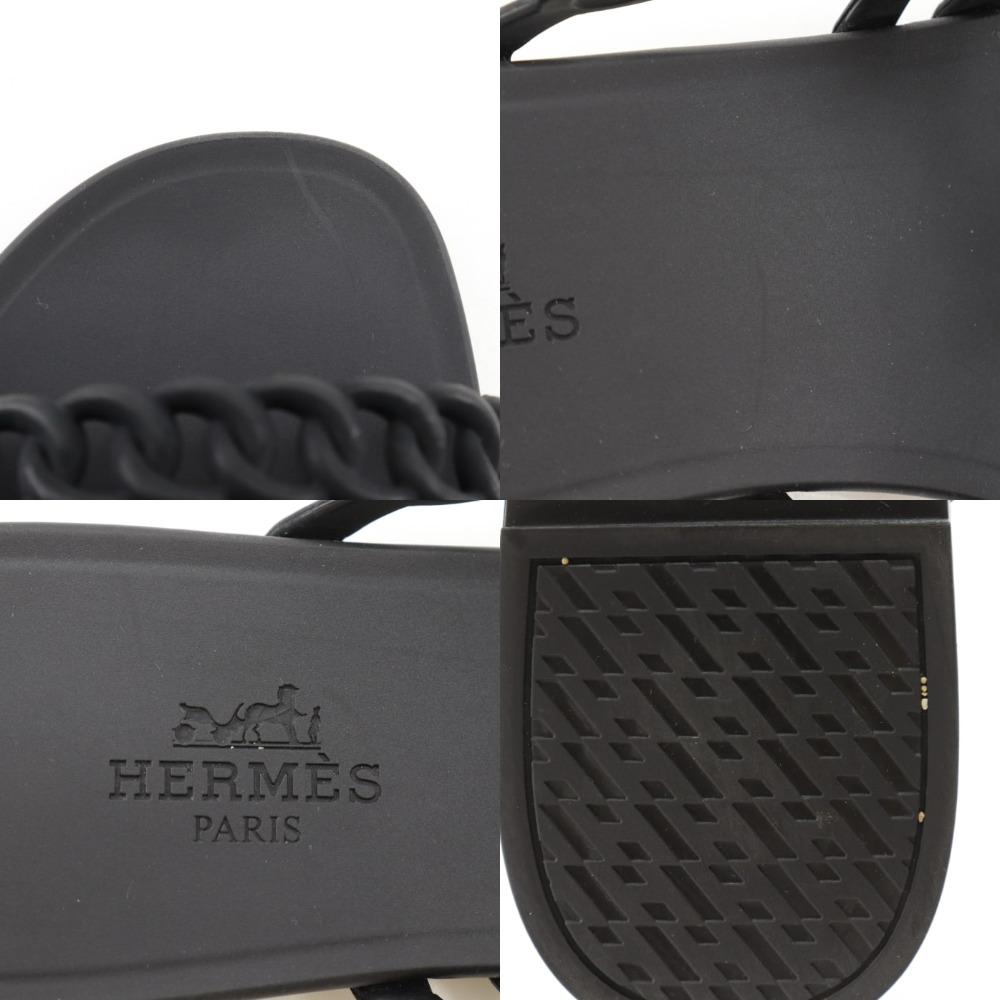 Hermes Chaine d’Ancre Sandalen schwarz Gummi Damen Gebraucht