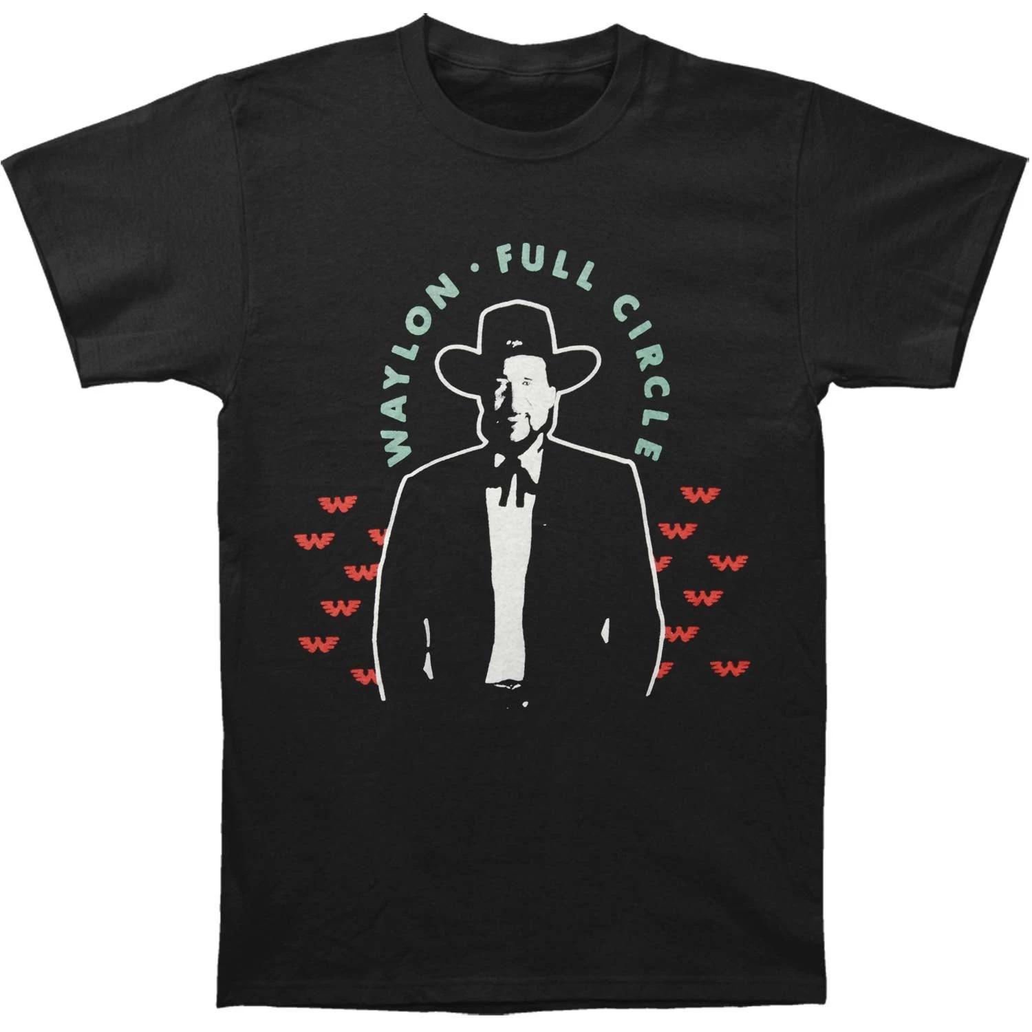 Men s Waylon Jennings Full Circle Tee T-shirt Medium Black XXXXL