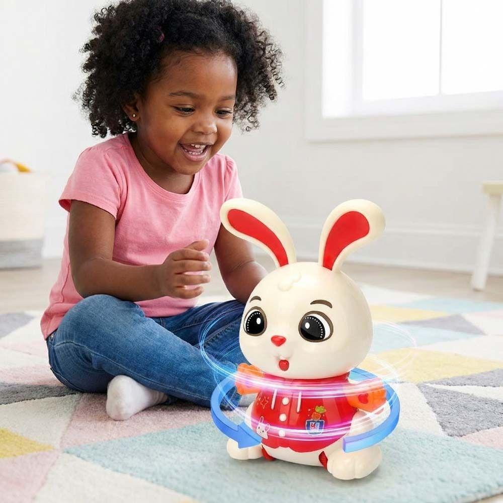 Colorful Sound Bunny Electric Toy 360° Rotation Kids Electric Bunny Toy  Birthday Gift