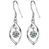 French High-End Geometric Zirconia Rhombus Earrings in Irregular Design