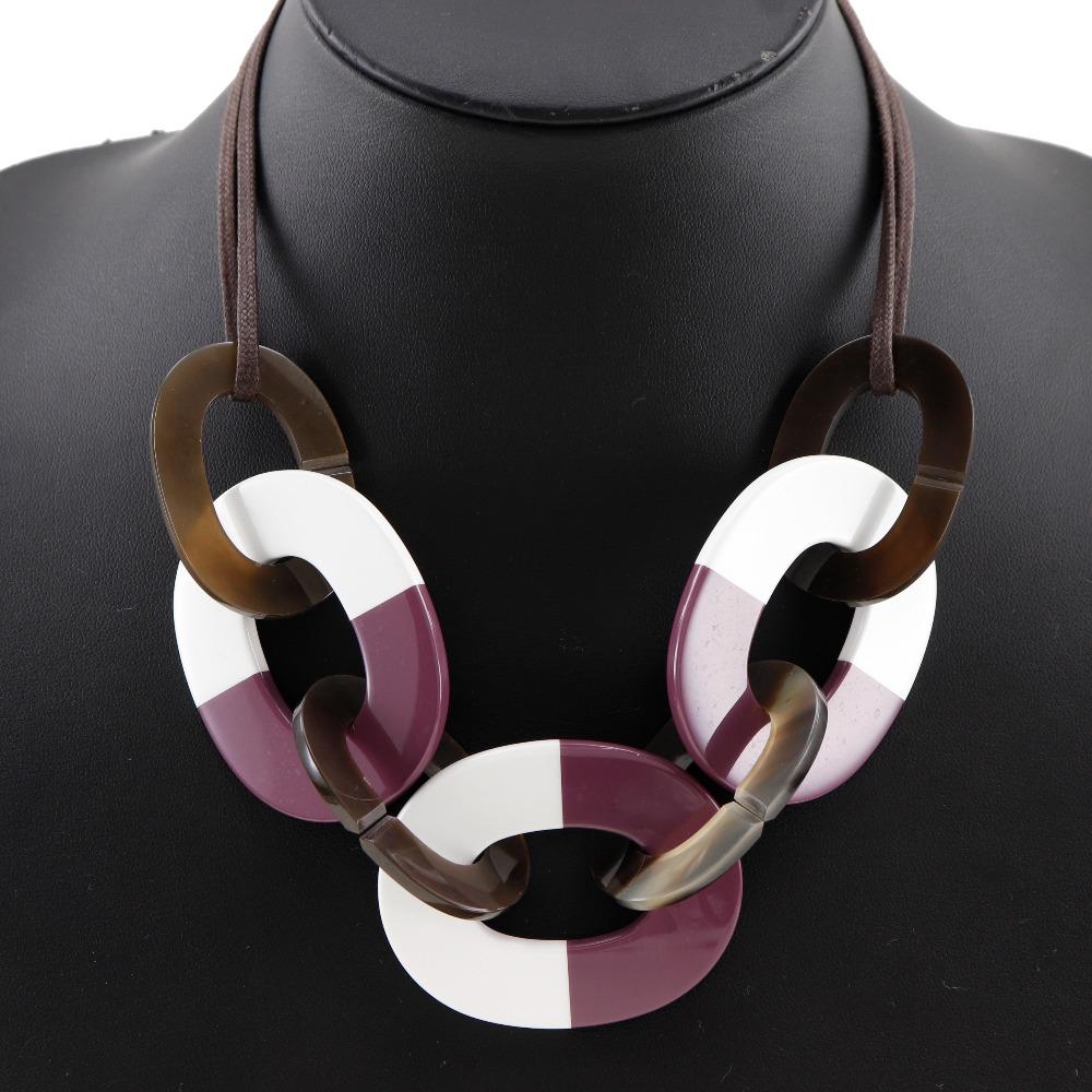 Hermes Lacquer Necklace Buffalo Horn 36g Women Used