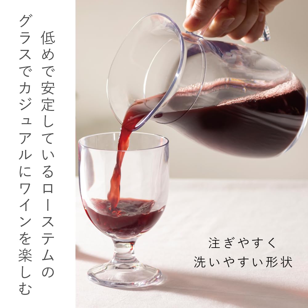 Plakira Breakproof Wine Glasses, 5-Piece Set, 220ml Capacity, Heat-Resistant, Dishwasher-Safe, Made In Japan, Perfect for Outdoor Activities, Kids, Ho