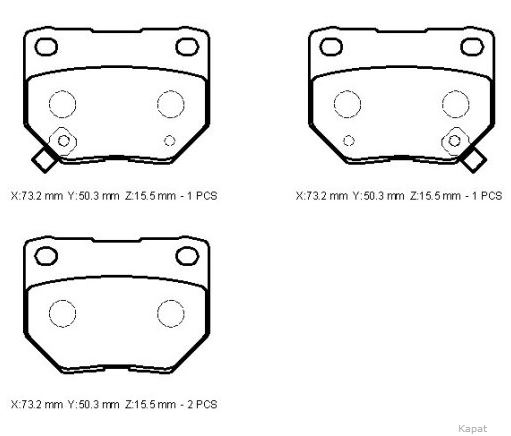 For Subaru Impreza 2006 2007 Rear Brake Pad Dısc 73,2X50,3X15,5 Daıwa 26696-FE060