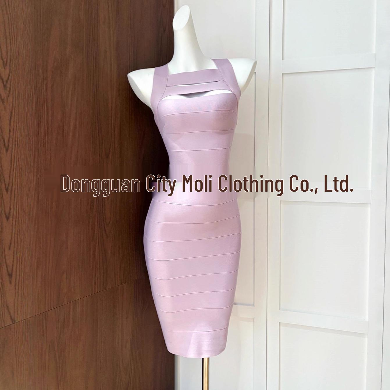 Euro-American Pure Desire Solid Color Backless Waist-Cinched Bodycon Dress Small