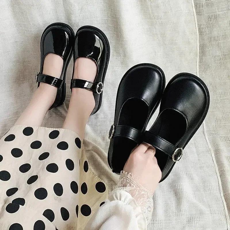 New Style Lolita Outfit Big Head Round Head Soft Girl JK Little Leather Shoes Women's Japanese Cute Student Mary Jane Doll Shoes