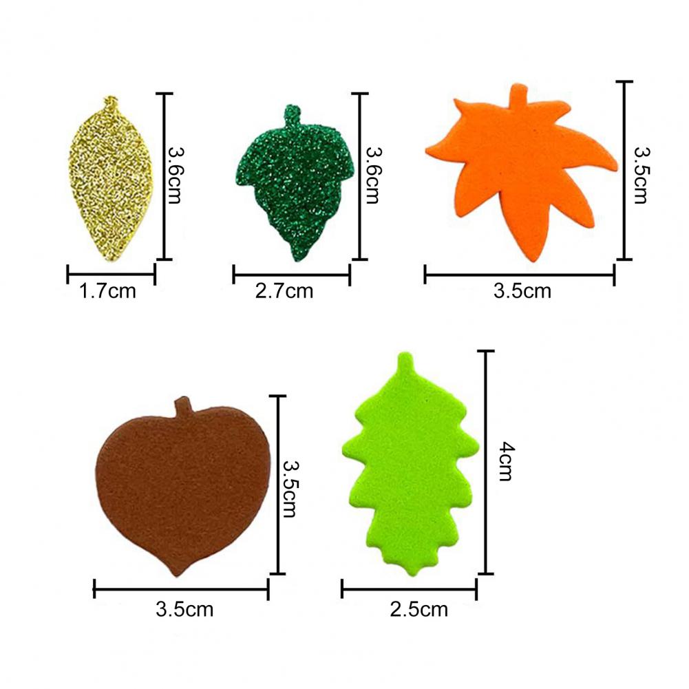 Fun Colorful Foam Stickers High-quality Foam Stickers Fall Glitter Foam Stickers Set 500pcs Self-adhesive Maple Leaf for Kids