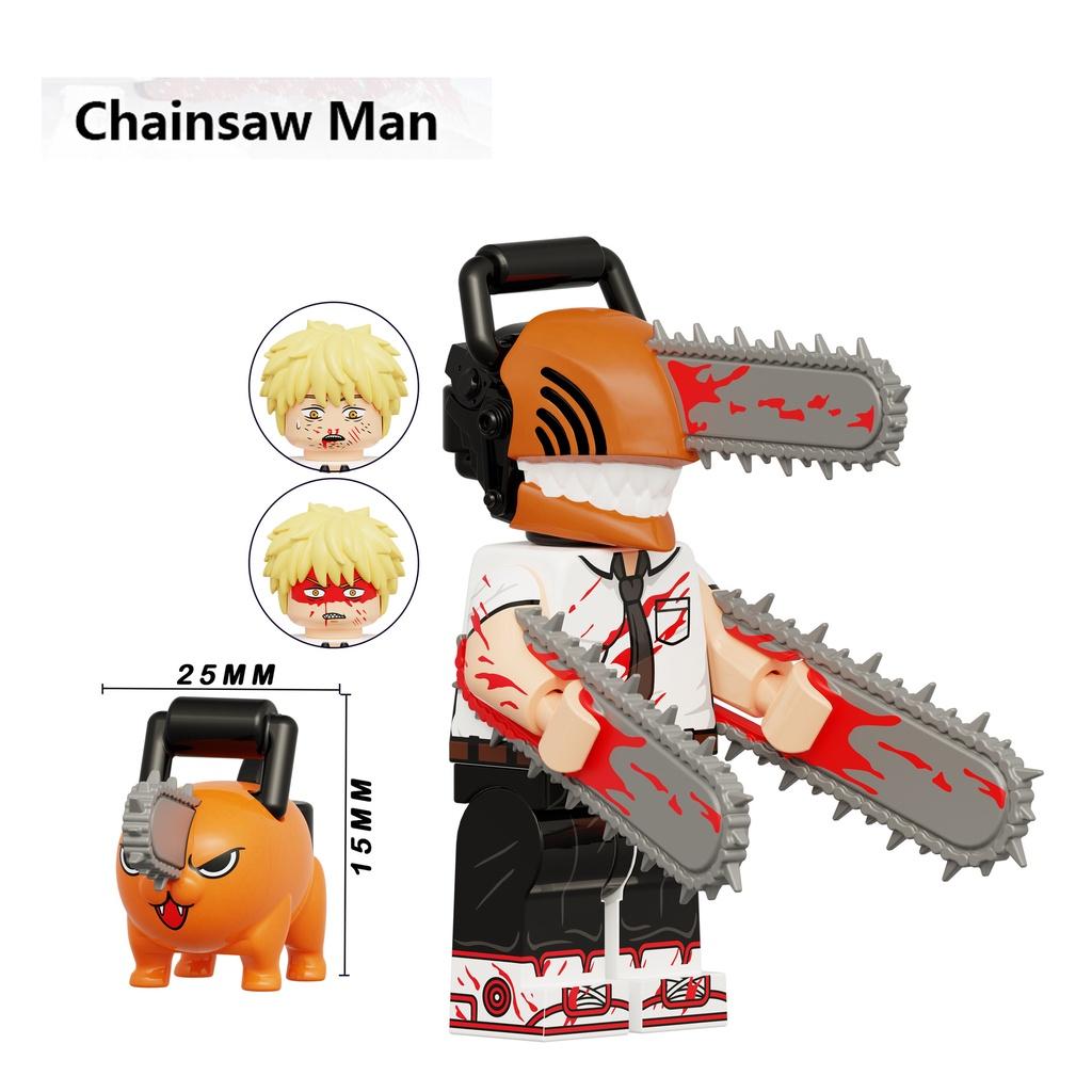 Unique Kt1067 Anime Electric Chainsaw Man Building Blocks Toy Set For Kids