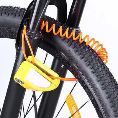 Disc Brake Lock Reminder Cable 120CM Retractable Steel Wire Bright Color Motorcycle Mountain Bike Anti-Theft Security Disc Lock Warming Rope