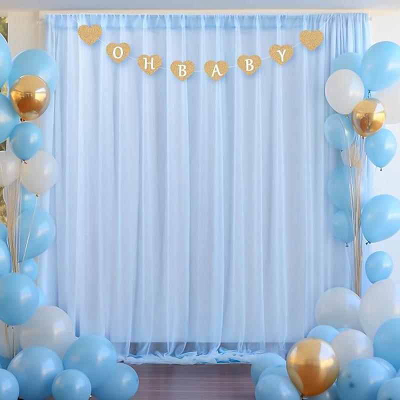 1 Panel Chiffon Backdrop Curtains, Wrinkle-Free Sheer Chiffon Fabric Curtain Drapes Wedding Ceremony Arch Party Stage Decor