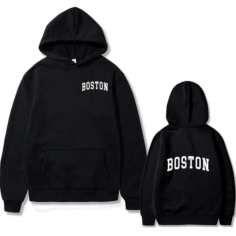 

Men Woman Long Sleeve Hoodies Winter boston Print Pullover Unisex Hoodies Fleece Casual Clothing Sweatshirt Sport