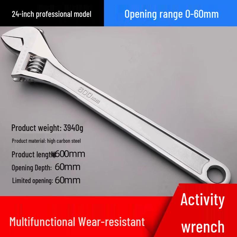 Multifunctional Large Opening Adjustable Wrench - Compact Hardware Tool