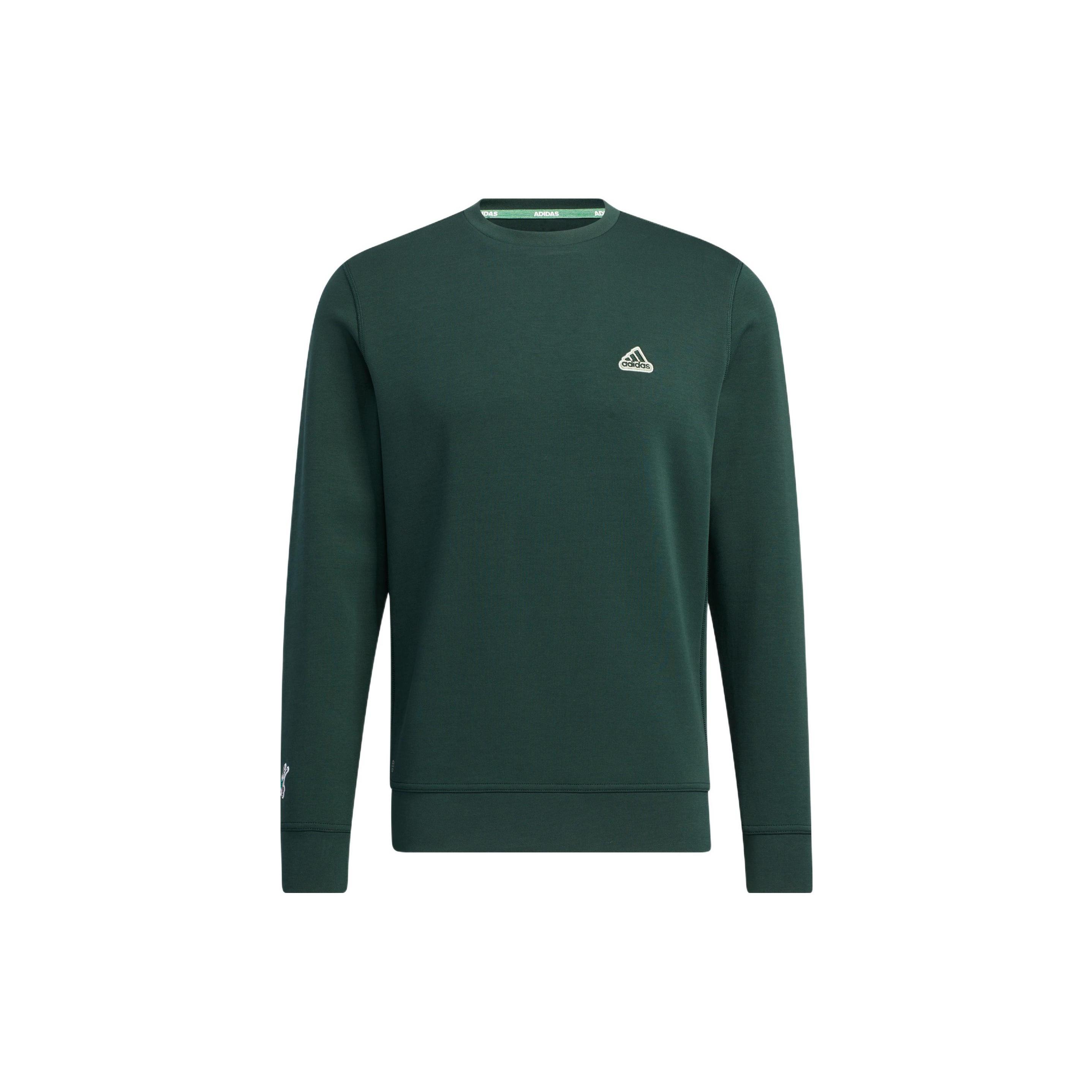 Men s adidas Logo Printing Round Neck Long Sleeves Pullover Green HG5784 M