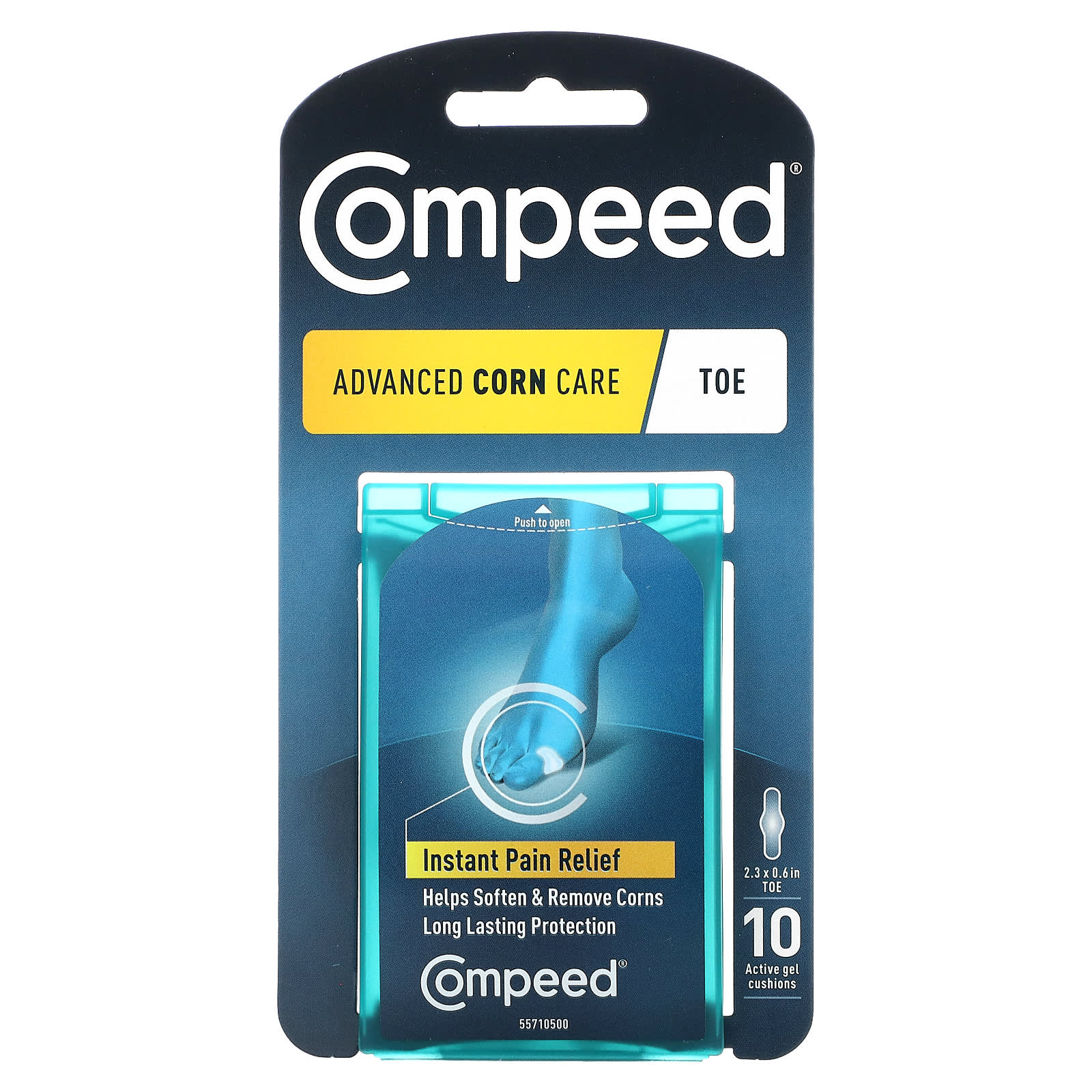Compeed, Advance Corn Care, для пальцев ног, активный гель-подушечка 10 шт.