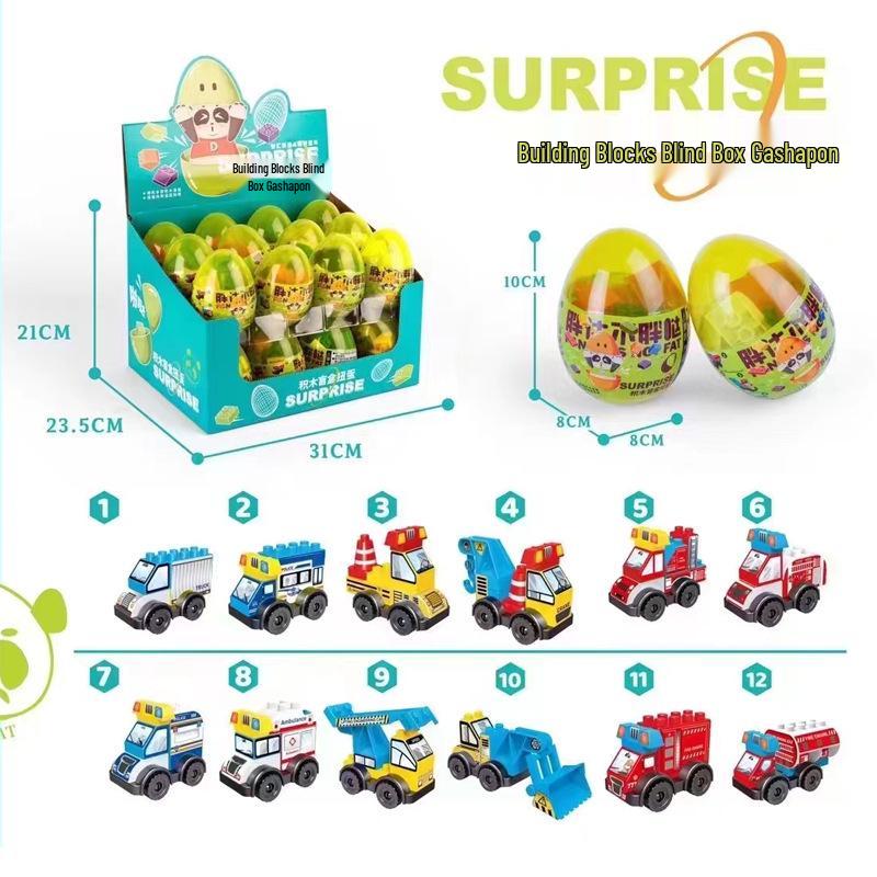 10cm Gashapon Car Building Blocks - Creative Construction Vehicle Toy for Kids