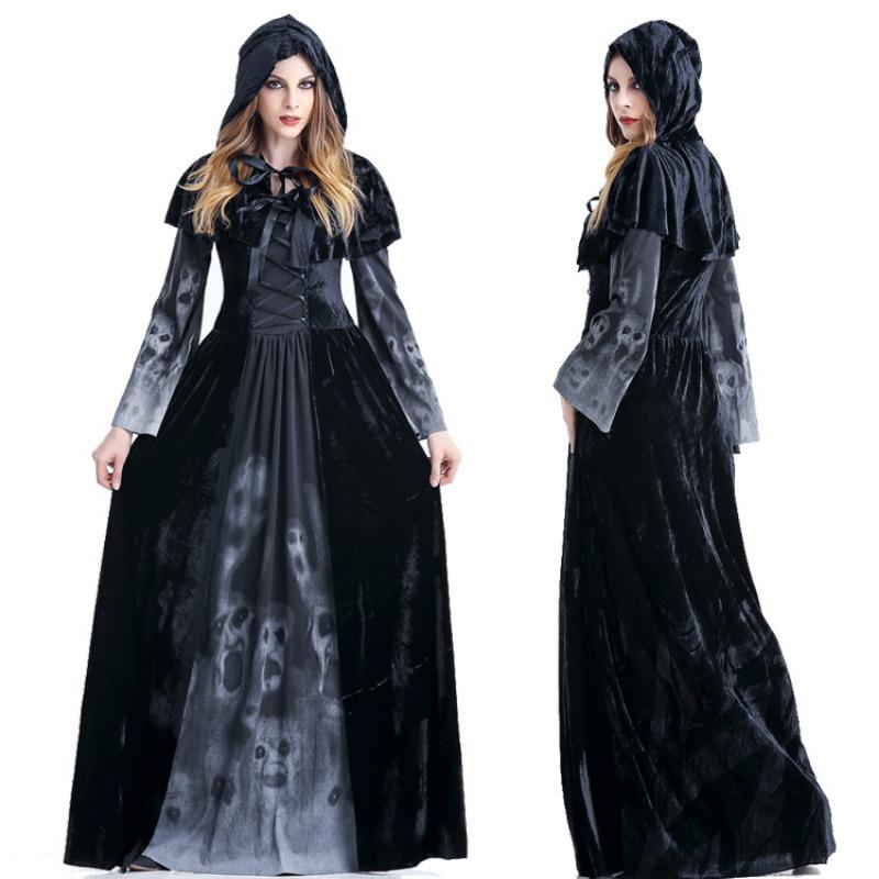 Halloween male witch costume, demon witch vampire reaper cosplay, party queen code